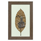 e38 EL İŞÇİLİĞİ YAPRAK BOYAMA TABLO 34*22 cm - 5835