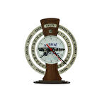 e38 EL İŞÇİLİĞİ KAYSERİ ŞAHRUK KÖPRÜSÜ AHŞAP TAKVİMLİ MASA SAATİ 25x20 cm- 6010
