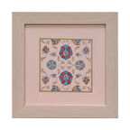 e38 EL İŞÇİLİĞİ ŞİKAF RENKLİ HALKAR TEZHİP TABLO 25 x 25 cm - 6036