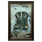 e38 EL İŞÇİLİĞİ  CAM BOYAMA TABLO 37x57 CM - 6328