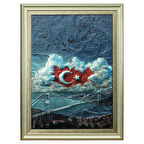 e38 EL İŞÇİLİĞİ  ALİMİNYUM KABARTMA TABLO 62x82 CM - 6355