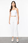 Kadın Dar Paça Tayt Pantolon - Ekru | S