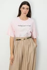 On Kadın Taşlı Ayıcık Baskılı T-Shirt 70341 Pembe