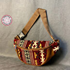 Uretti - Hüseyin 1361 - Otantik Kilim Desenli Bel Çantası