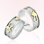 Kalp Desenli Altın Alyans 3807