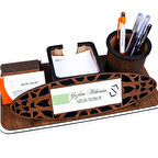 Yazılımcılara Hediye – Kişiye Özel Ahşap Masa Üstü İsimlik ve Kalemlik Seti