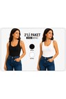 body geniş bisiklet yaka örme kumaş viskon body 2 li paket