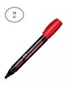 Faber Castell Permanent Markör 54 Kesik Uç Kırmızı Kalem 12'li