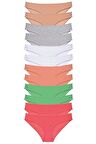12 adet Süper Eko Set Likralı Kadın Slip Külot Set 6