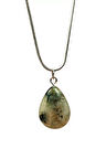 Labradorit Doğal Taşı Zincirli El Yapımı Kolye Uç: 2 cm Zincir: 20 cm Kutulu