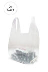 Şeffaf Atlet Poşet Orta Boy 28x50 cm 20 Paket Takriben 4.000 Adet