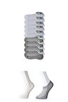 Gri ve Beyaz Erkek Görünmez Çorap 9 çift