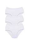 3 Adet Tutku Kadın Yüksek Bel Bato Kalın Lastik Külot Beyaz