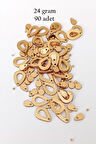 Oya Abiye Bileklik Kolye Pleksi Metalik Plastik Pul Altın Renk 24 gram 90 adet - BNC556