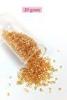 Kesme Cam Boncuk 2mm - 20 Gram - Şeffaf Altın -BNC318