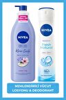 Nivea Kadın Sprey Deodorant Fresh Natural 150ml, Kiraz Çiçeği Nemlendirici Vücut Losyonu 400ml
