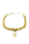 Çoklu Zincirli Papatya Bileklik - Altın