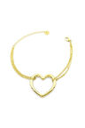 Zincir Kalp Bileklik - Altın