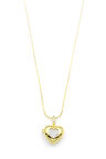 Taşlı Kalp Kolye - Altın