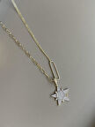 Taşlı Yıldız Kolye - Altın