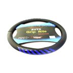 CARUB Direksiyon Kılıfı 38cm Siyah- Mavi Fosforlu