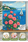 Sayılarla Boyama Seti 40x50 Cm (Çıtalı) Fırça Boya Dahil Numaralı Tuval Balkon Yelken Manzara
