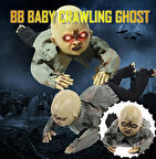 Sesli Işıklı Ve Sensörlü Yerde Emekleyen Hareketli Bebek Hayalet Zombi Dekor 30x85 Cm