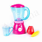 Oyuncak Aksesuarlı Pilli Işıklı Gerçekçi Hareketli Blender - Eğitici Evcilik Mutfak Oyun Seti Pembe
