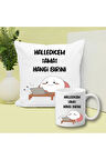 Halledicem Ama Hangi Birini Tasarımlı Yastık Ve Kupa Bardak Hediye Seti