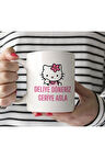 Beyaz Kupa Bardak Hello Kitty Deliye Döneriz