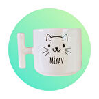 Hediyemi Miyav Kedi Baskılı T Kulp Kupa Bardak