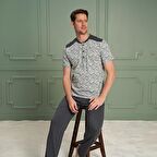 Over Sleep 1066 Erkek Kısa Kol Büyük Beden Pijama Takım