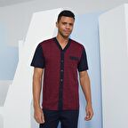 Kly 2097 Erkek V- Yaka Düğmeli Pijama Takım