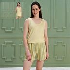 Over Sleep 1324 Kadın Viskon Şort Pijama Takım
