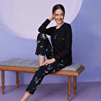 Miss Klein 1139 Kadın Kışlık Üç Düğme Pijama Takımı