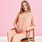 Over Sleep  Marla 1475 Kadın Kışlık Sıfır Yaka Uzun Kol Pijama Takımı