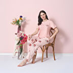 Over Sleep 1946 Kadın Kısa Kol Süprem Yazlık Pijama Takım