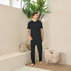 Elitepoint 1708 Erkek Yazlık Kısa Kol Uzun Alt Pijama Takımı