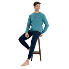 Over Sleep 2222 Erkek Kışlık Interlok Pijama Takım