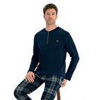 Over Sleep 2231 Erkek Kışlık Interlok Pijama Takım