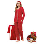 Over Sleep 3255 Kadın Önü Düğmeli Yı Pijama Takımı
