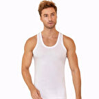 Berrak 1004 Erkek %100 Pamuk Atlet 6lı Paket Beyaz XXXL