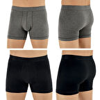 Şahinler E031 Erkek Likralı Boxer Külot 3Siyah-3Koyu Gri XL