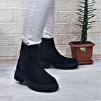 M.P 2744 Siyah Süet İçi Polar Tüylü Bilekten Lastikli Kadın Bot