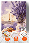 Color Paris ve Lavanta Sayılarla Boyama Seti - Yetişkin Boyama, 40x50 Tuval, Kendin Yap Hobi Seti