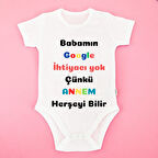 Komik Sözlü Anne Temalı Bebek Zıbını – “Babamın Google’a İhtiyacı Yok” Tasarım Body