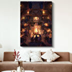 Fantastik Han - Kamp Ateşi Etrafında Anime Kanvas Tablo