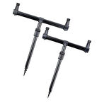 TechTic Sazan Balıkçılık Çantalı Buzz Sticks Buzzbar Bankstick Olta Çubuğu Tutacağı 2 Rods Kit Ayak