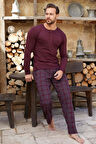 Aydoğan Erkek Civan Patlı Modal Bordo Pijama Takım 3350