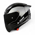 LS2 RAPID 2 R PARLAK SİYAH MOTOSİKLET KASKI SİYAH VE ŞEFFAF VİZÖR + SPOİLER